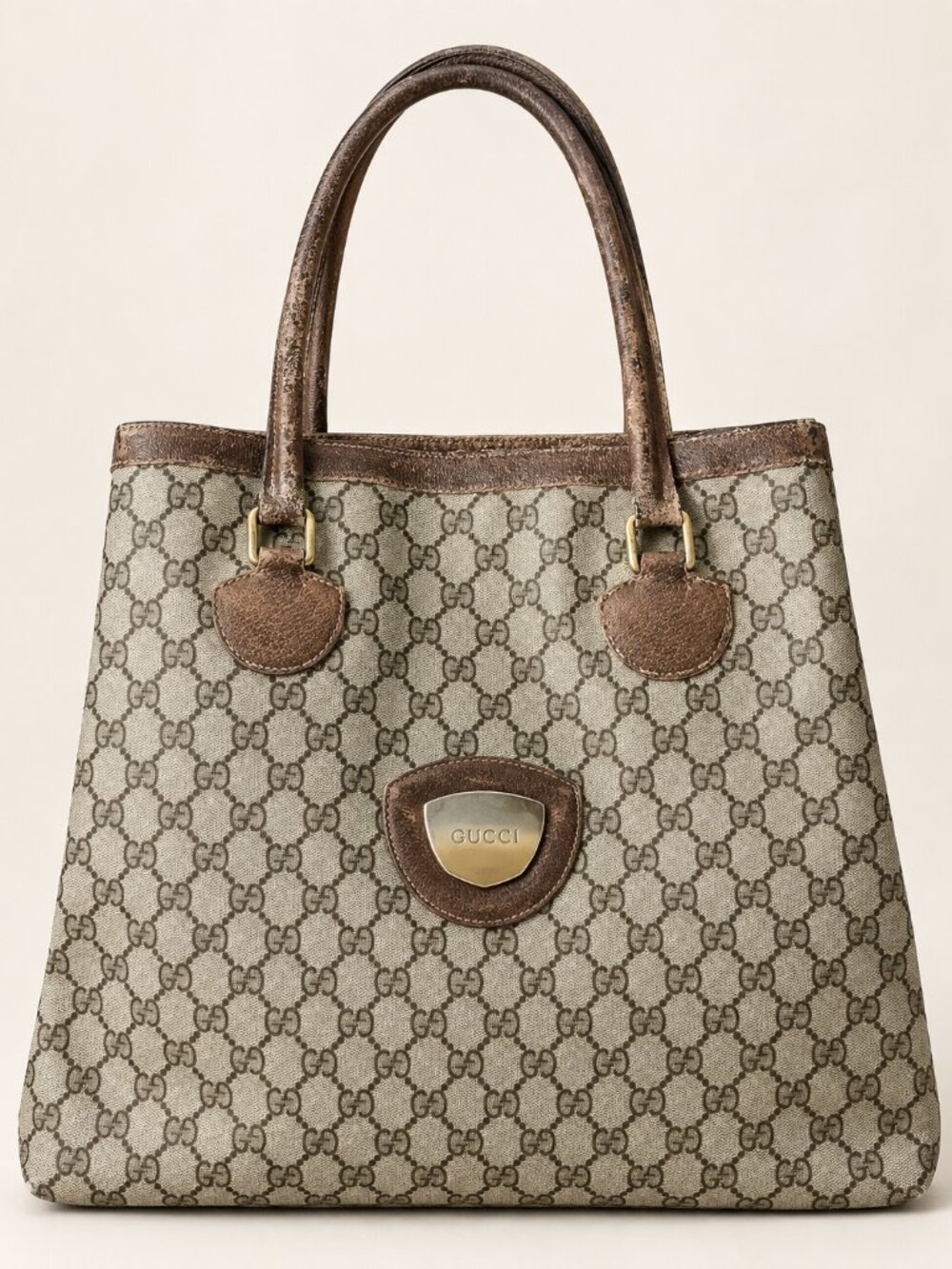 Vintage Gucci GG Monogram Tote + Tom Ford Era Mule Heels 8.5B Y2K - Picture 3 of 16